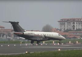 Vídeo: Despegue del jet privado desde el aeropuerto de Hondarribia este viernes.