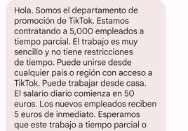Facua advierte de una nueva estafa: suplantan a TikTok y ofrecen falsos puestos de trabajo