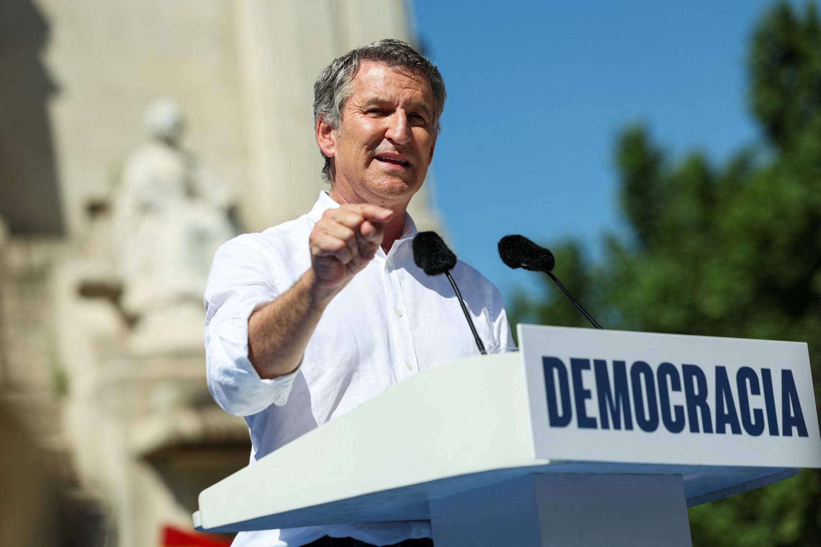 Alberto núñez Feijóo, durante su intervención